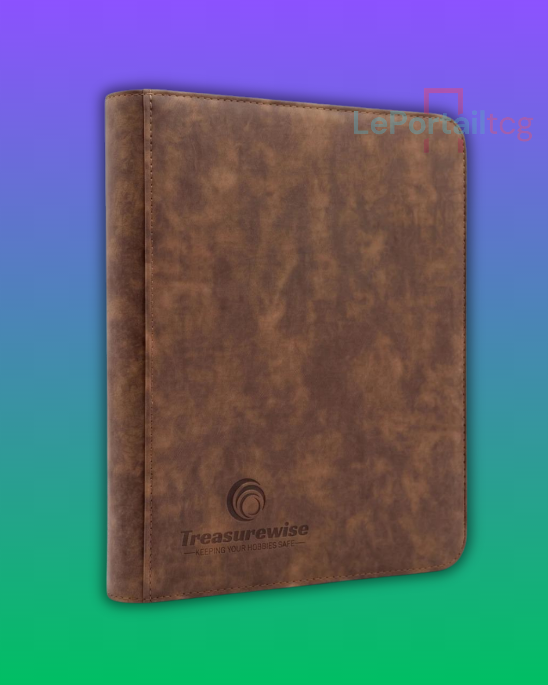 TreasureWise - WiseGuard Mini Zip Toploader Binder 4 cases Marron